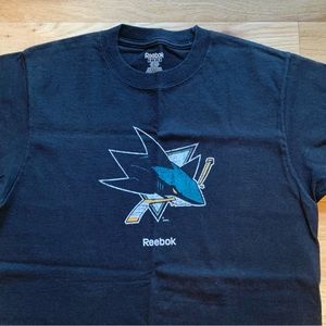 Reebok San Jose Sharks Hockey Tee Shirt Black Size Medium